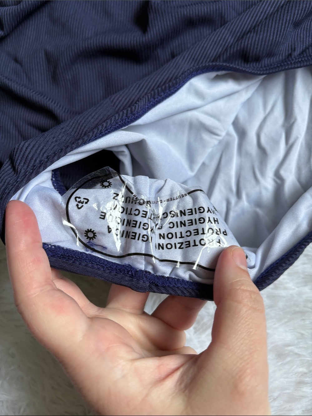 New In Packaging Zando Blue Ribbed Button Front One Piece Swimsuit L Maternity - Picture 7 of 13